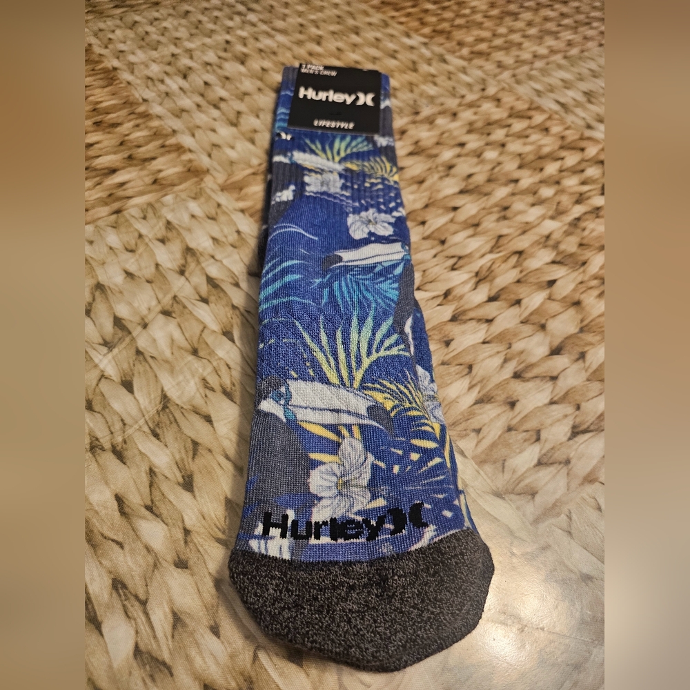 Hurley Men's Blue Tropical Socks